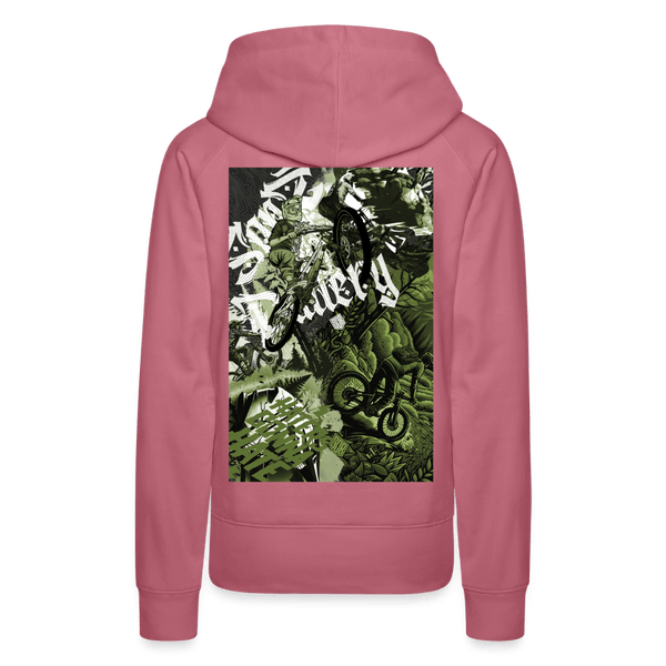 SPOD Frauen Premium Hoodie Malve / S Collage - 2 Seiten bedruckt - Frauen Premium Hoodie E-Bike-Community