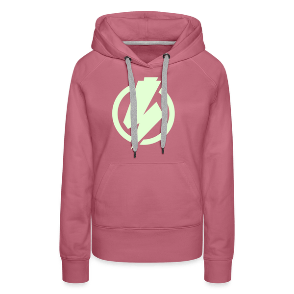 SPOD Frauen Premium Hoodie Malve / S Lightning - Glow in the Dark - Frauen Premium Hoodie E-Bike-Community