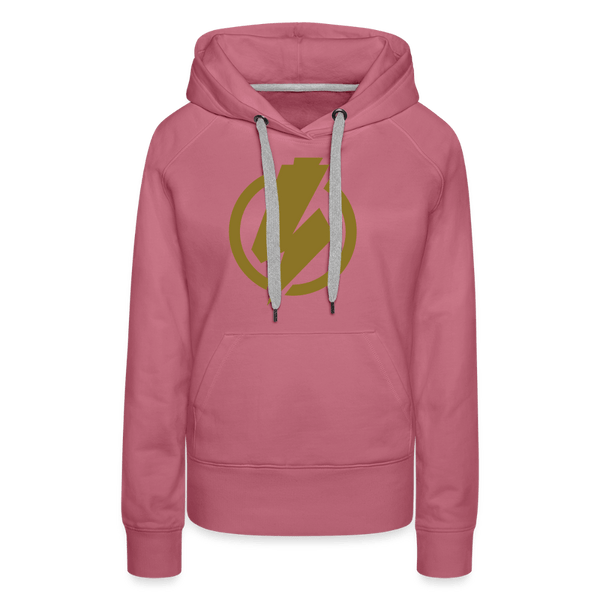 SPOD Frauen Premium Hoodie Malve / S Lightning - Gold Effekt Folie - Frauen Premium Hoodie E-Bike-Community