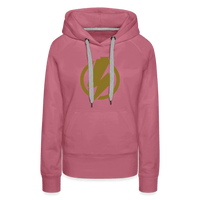 SPOD Frauen Premium Hoodie Malve / S Lightning - Gold Effekt Folie - Frauen Premium Hoodie E-Bike-Community