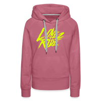 SPOD Frauen Premium Hoodie Malve / S Love 2 Ride - Neongelb Frauen Premium Hoodie E-Bike-Community