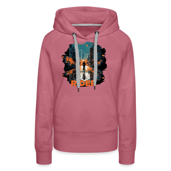 SPOD Frauen Premium Hoodie Malve / S Urban Rider - Frauen Premium Hoodie E-Bike-Community
