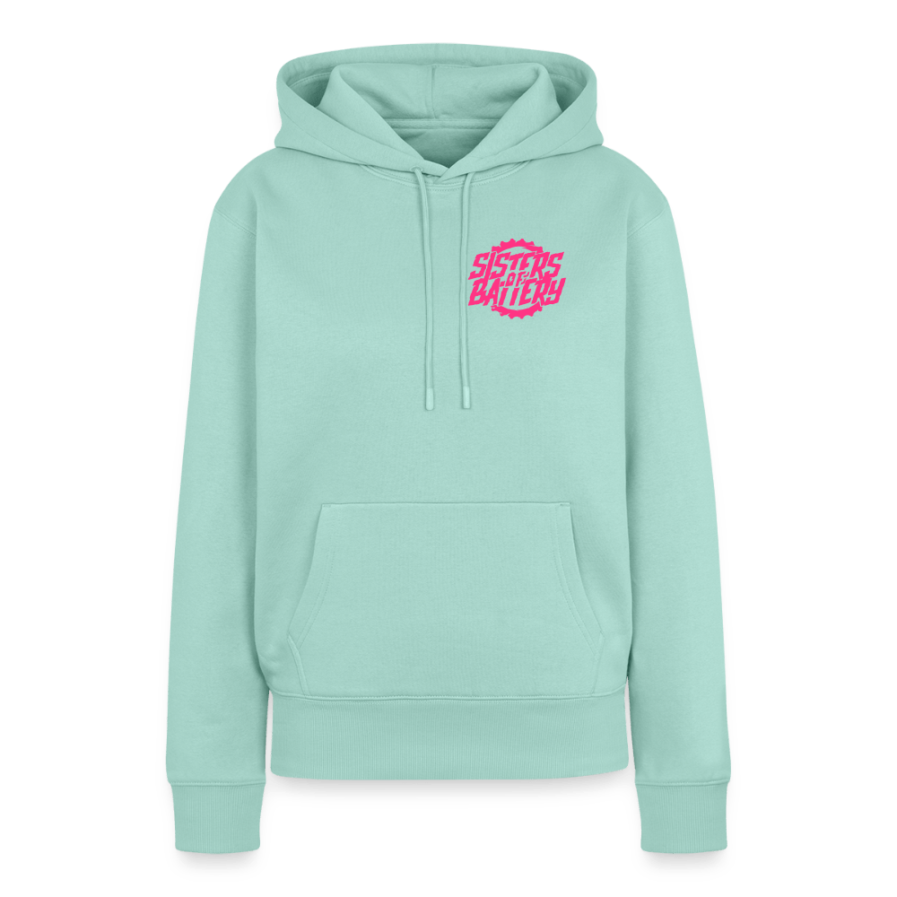 SPOD Frauen Premium Hoodie Mint  / S Sisters of Battery - Neonpink - Frauen Premium Hoodie E-Bike-Community