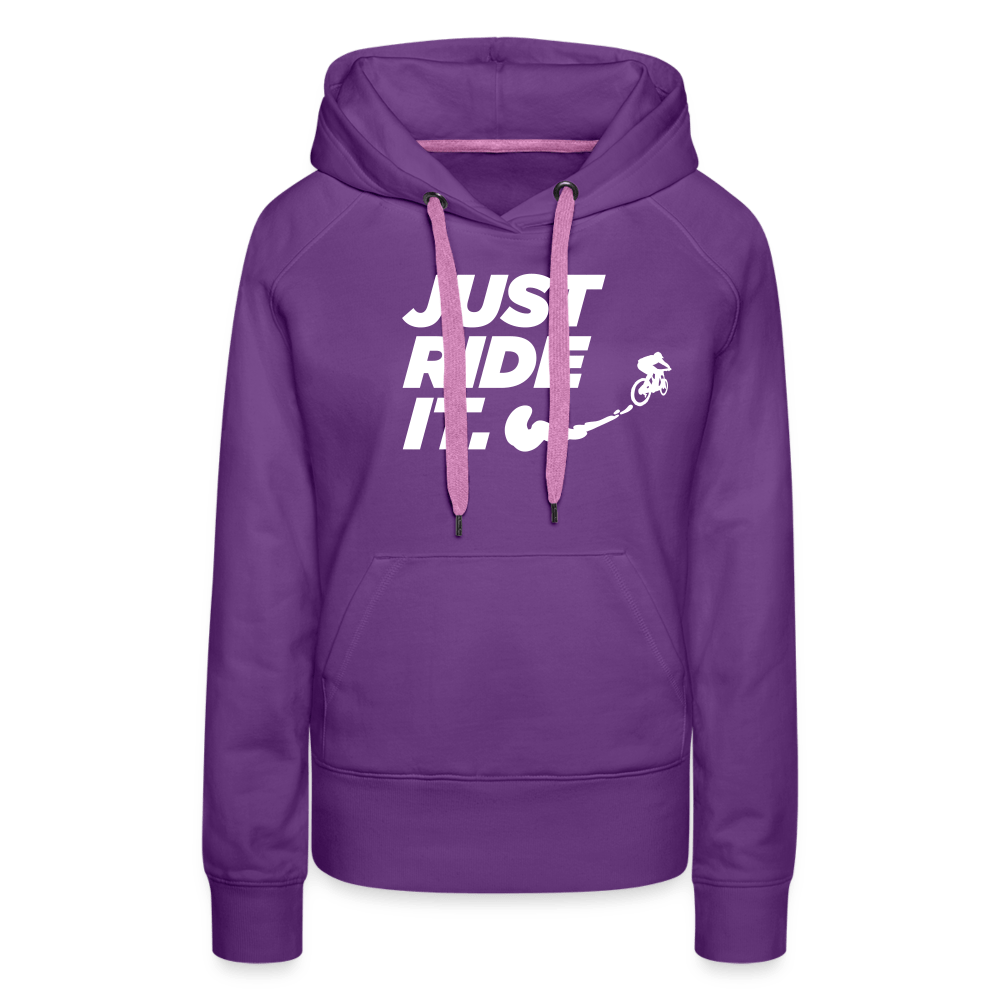 SPOD Frauen Premium Hoodie Purple / S Just ride it - Frauen Premium Hoodie E-Bike-Community