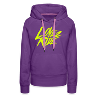 SPOD Frauen Premium Hoodie Purple / S Love 2 Ride - Neongelb Frauen Premium Hoodie E-Bike-Community