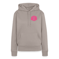 SPOD Frauen Premium Hoodie Taupe / S Sisters of Battery - Neonpink - Frauen Premium Hoodie E-Bike-Community