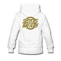 SPOD Frauen Premium Hoodie Weiß / S Sisters of Battery - GOLD EDITION - Frauen Premium Hoodie E-Bike-Community