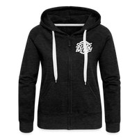SPOD Frauen Premium Kapuzenjacke Anthrazit / S Sisters of Battery - Front/Back - Frauen Premium Kapuzenjacke E-Bike-Community