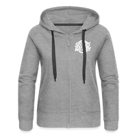 SPOD Frauen Premium Kapuzenjacke Grau meliert / S Sisters of Battery - Front/Back - Frauen Premium Kapuzenjacke E-Bike-Community