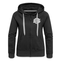 SPOD Frauen Premium Kapuzenjacke Schwarz / S Sisters of Battery - Front/Back - Frauen Premium Kapuzenjacke E-Bike-Community