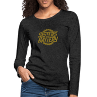 SPOD Frauen Premium Langarmshirt Anthrazit / S Sisters of Battery - Gold Edition -Frauen Premium Langarmshirt E-Bike-Community