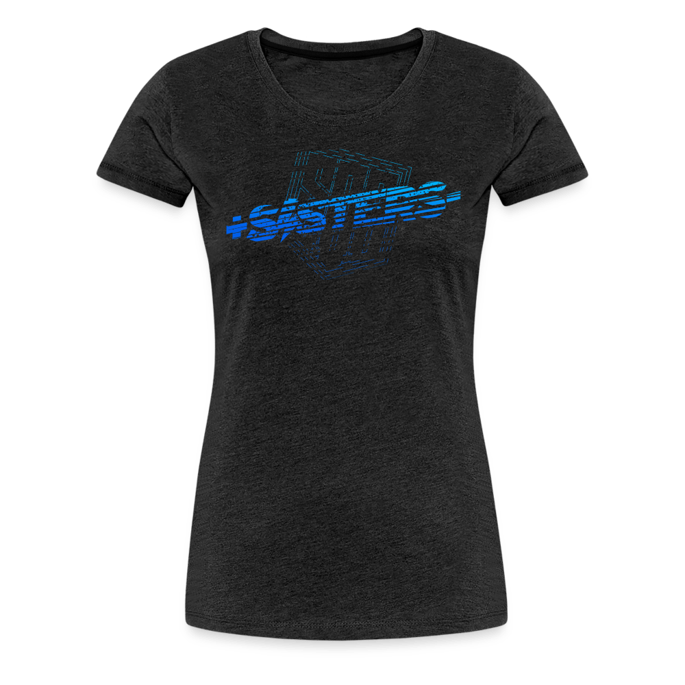 SPOD Frauen Premium T-Shirt Anthrazit / S Sisters Blue - Frauen Premium T-Shirt E-Bike-Community