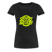SPOD Frauen Premium T-Shirt Anthrazit / S Sisters of Battery - Neongelb Frauen Premium T-Shirt E-Bike-Community