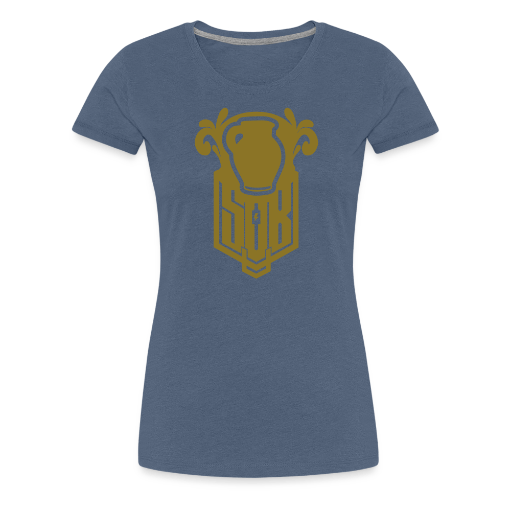SPOD Frauen Premium T-Shirt Blau meliert / S Bembel - Gold - Frauen Premium T-Shirt E-Bike-Community