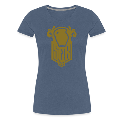 SPOD Frauen Premium T-Shirt Blau meliert / S Bembel - Gold - Frauen Premium T-Shirt E-Bike-Community