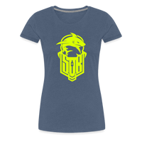 SPOD Frauen Premium T-Shirt Blau meliert / S Hai Bike - Neongelb - Frauen Premium T-Shirt E-Bike-Community