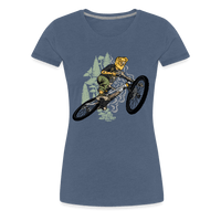 SPOD Frauen Premium T-Shirt Blau meliert / S Shred or Alive - Jumper - Frauen Premium T-Shirt E-Bike-Community