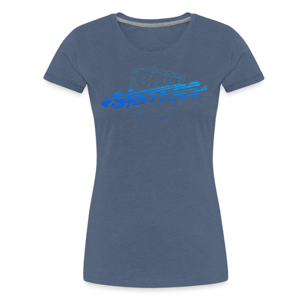 SPOD Frauen Premium T-Shirt Blau meliert / S Sisters Blue - Frauen Premium T-Shirt E-Bike-Community