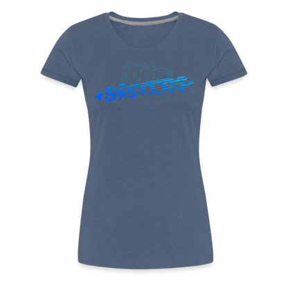 SPOD Frauen Premium T-Shirt Blau meliert / S Sisters Blue - Frauen Premium T-Shirt E-Bike-Community