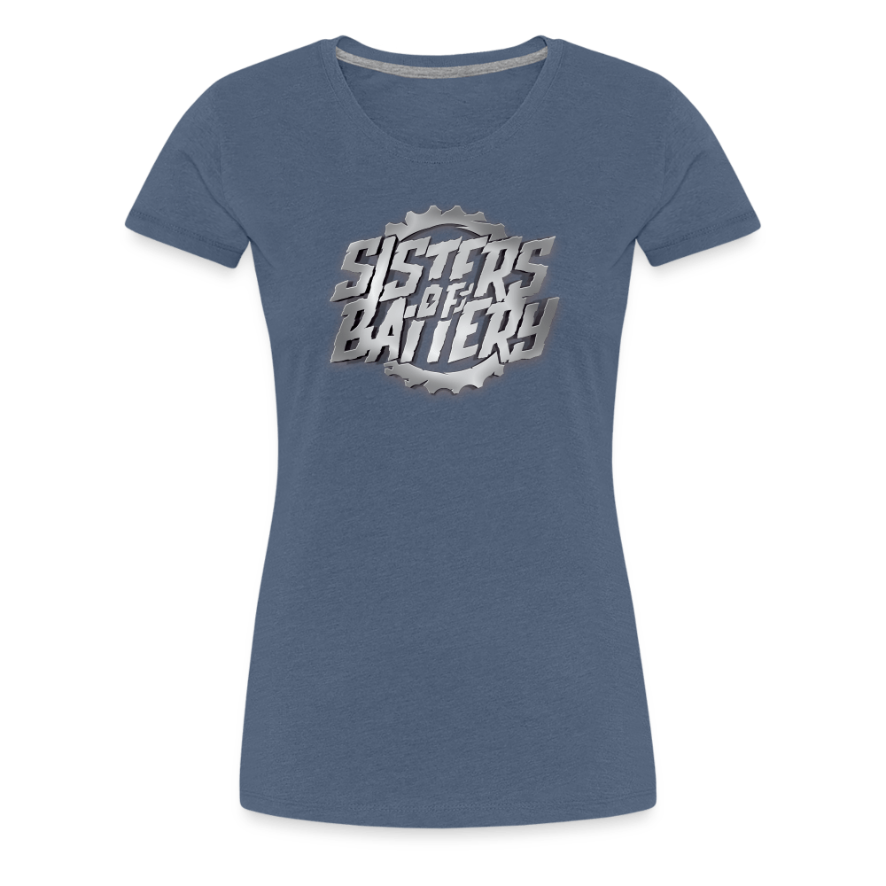 SPOD Frauen Premium T-Shirt Blau meliert / S Sisters of Battery 3D - Frauen Premium T-Shirt E-Bike-Community