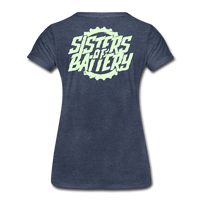 SPOD Frauen Premium T-Shirt Blau meliert / S Sisters of Battery - Glow in the Dark - Frauen Premium T-Shirt E-Bike-Community