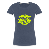 SPOD Frauen Premium T-Shirt Blau meliert / S Sisters of Battery - Neongelb Frauen Premium T-Shirt E-Bike-Community