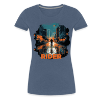SPOD Frauen Premium T-Shirt Blau meliert / S Urban Rider - Frauen Premium T-Shirt E-Bike-Community