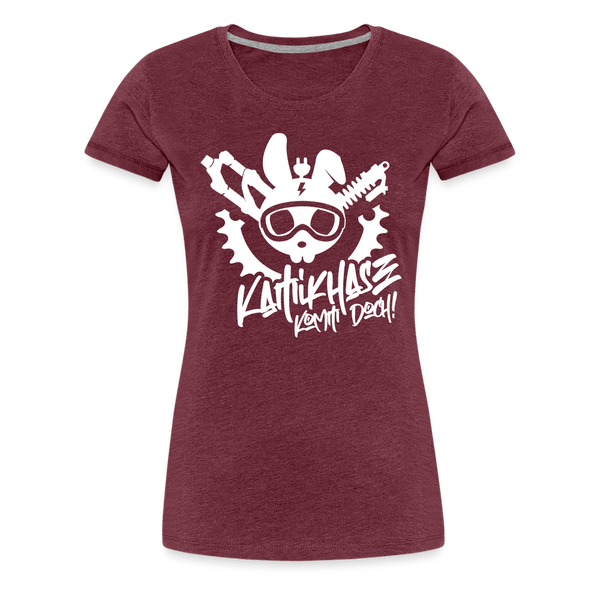 SPOD Frauen Premium T-Shirt Bordeauxrot meliert / S Kamikhase - Frauen Premium T-Shirt E-Bike-Community