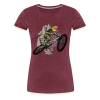 SPOD Frauen Premium T-Shirt Bordeauxrot meliert / S Shred or Alive - Jumper - Frauen Premium T-Shirt E-Bike-Community