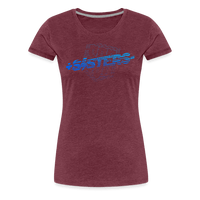 SPOD Frauen Premium T-Shirt Bordeauxrot meliert / S Sisters Blue - Frauen Premium T-Shirt E-Bike-Community