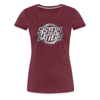 SPOD Frauen Premium T-Shirt Bordeauxrot meliert / S Sisters of Battery 3D - Frauen Premium T-Shirt E-Bike-Community