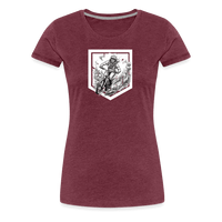 SPOD Frauen Premium T-Shirt Bordeauxrot meliert / S Sisters of Battery - SoB - Frauen Premium T-Shirt E-Bike-Community