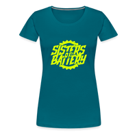 SPOD Frauen Premium T-Shirt Divablau / S Sisters of Battery - Neongelb Frauen Premium T-Shirt E-Bike-Community