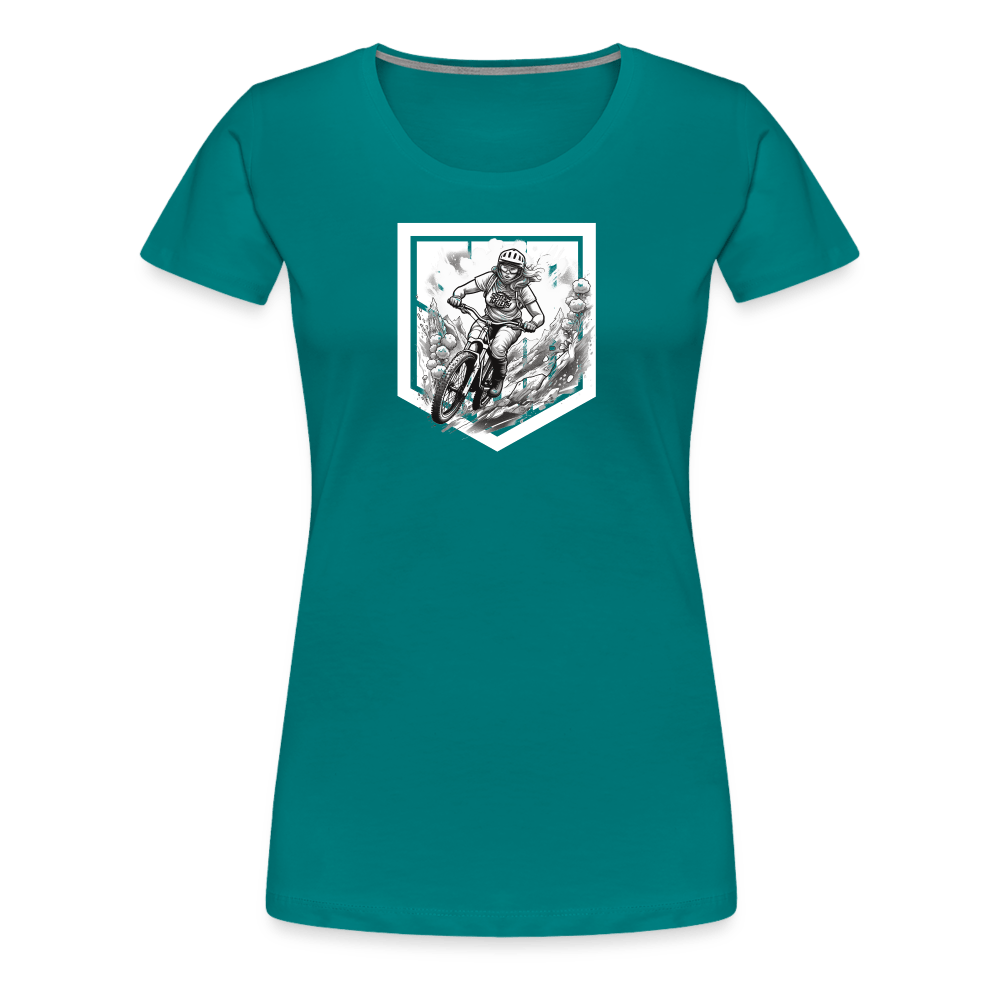 SPOD Frauen Premium T-Shirt Divablau / S Sisters of Battery - SoB - Frauen Premium T-Shirt E-Bike-Community