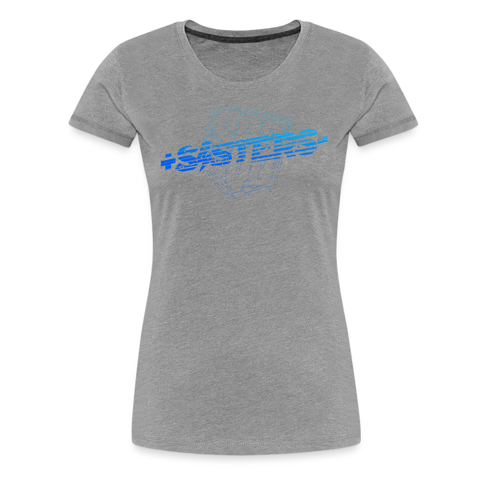 SPOD Frauen Premium T-Shirt Grau meliert / S Sisters Blue - Frauen Premium T-Shirt E-Bike-Community
