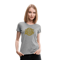 SPOD Frauen Premium T-Shirt Grau meliert / S Sisters of Battery - Signature GOLD Edition - Frauen Premium T-Shirt E-Bike-Community