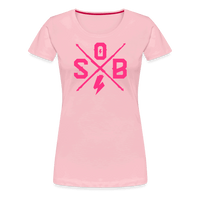 SPOD Frauen Premium T-Shirt Hellrosa / S Cross - Neonpink - Frauen Premium T-Shirt E-Bike-Community
