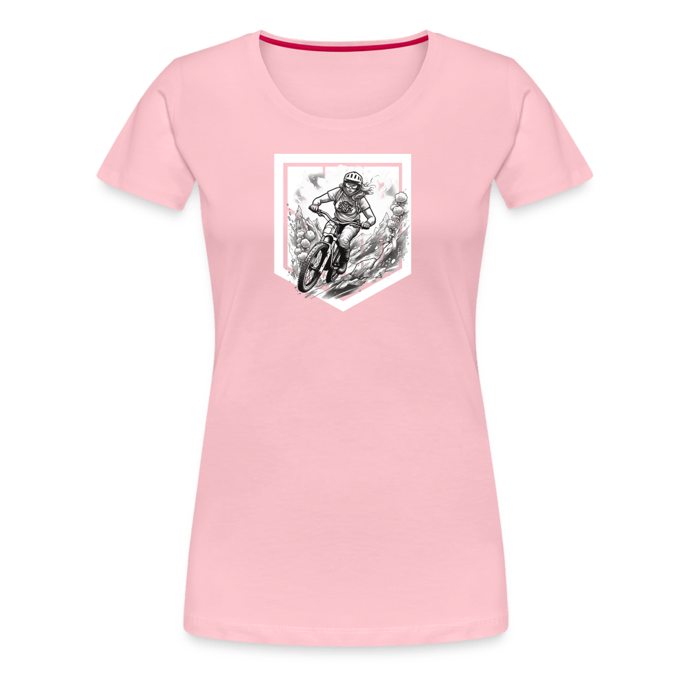 SPOD Frauen Premium T-Shirt Hellrosa / S Sisters of Battery - SoB - Frauen Premium T-Shirt E-Bike-Community