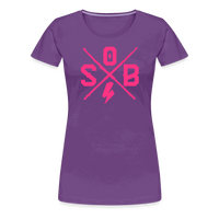 SPOD Frauen Premium T-Shirt Lila / S Cross - Neonpink - Frauen Premium T-Shirt E-Bike-Community