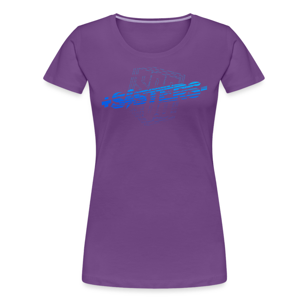 SPOD Frauen Premium T-Shirt Lila / S Sisters Blue - Frauen Premium T-Shirt E-Bike-Community
