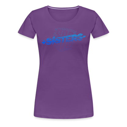 SPOD Frauen Premium T-Shirt Lila / S Sisters Blue - Frauen Premium T-Shirt E-Bike-Community