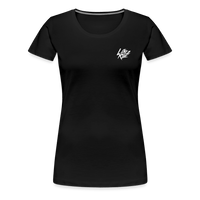 SPOD Frauen Premium T-Shirt LOVE 2 RIDE  - FRONT / Backprint -Frauen Premium T-Shirt E-Bike-Community