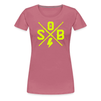 SPOD Frauen Premium T-Shirt Malve / S Cross - Neongelb - Frauen Premium T-Shirt E-Bike-Community
