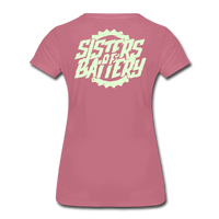 SPOD Frauen Premium T-Shirt Malve / S Sisters of Battery - Glow in the Dark - Frauen Premium T-Shirt E-Bike-Community