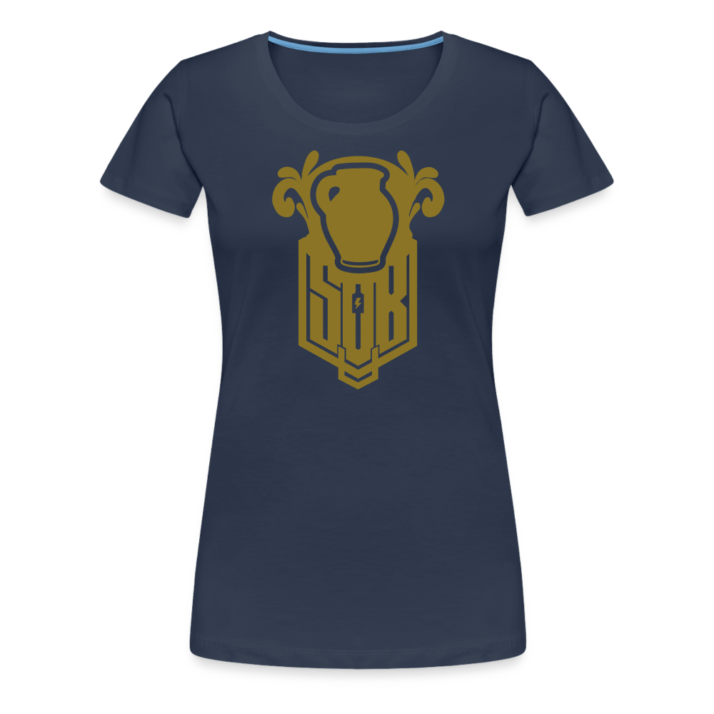 SPOD Frauen Premium T-Shirt Navy / S Bembel - Gold - Frauen Premium T-Shirt E-Bike-Community