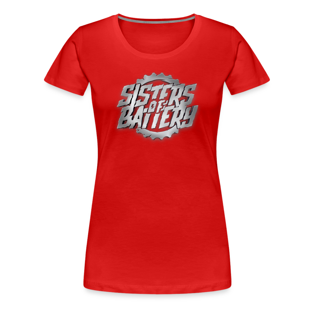 SPOD Frauen Premium T-Shirt Rot / S Sisters of Battery 3D - Frauen Premium T-Shirt E-Bike-Community