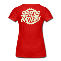SPOD Frauen Premium T-Shirt Rot / S Sisters of Battery - Glow in the Dark - Frauen Premium T-Shirt E-Bike-Community