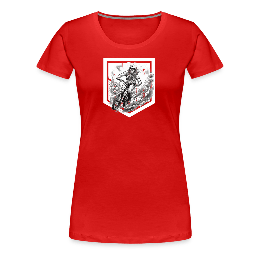 SPOD Frauen Premium T-Shirt Rot / S Sisters of Battery - SoB - Frauen Premium T-Shirt E-Bike-Community