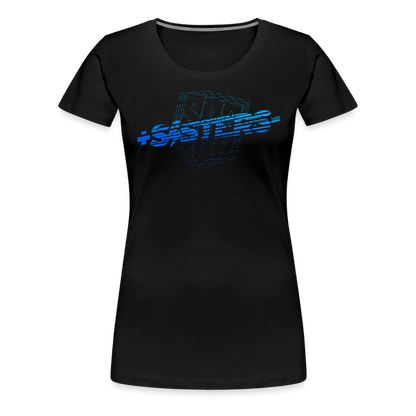 SPOD Frauen Premium T-Shirt Schwarz / S Sisters Blue - Frauen Premium T-Shirt E-Bike-Community