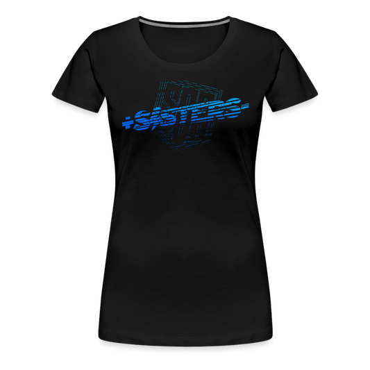 SPOD Frauen Premium T-Shirt Schwarz / S Sisters Blue - Frauen Premium T-Shirt E-Bike-Community